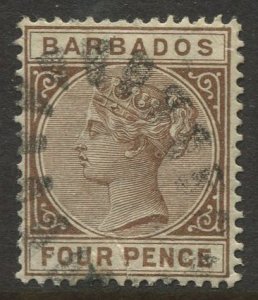 STAMP STATION PERTH Barbados #65 QV Definitive Issue Used 1882-85