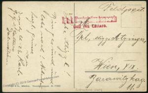 Austria WWI U-Boot U28 Cattaro Kotor Submarine  Feldpost Cover Dalmatia 34227