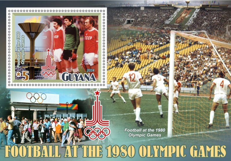 Olympic Games 1980 Football 2024 year, 8 sheets  perforated  NEW