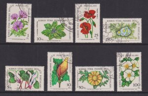 Cyprus  Turkish   #101-108   cancelled   1981-82   flowers