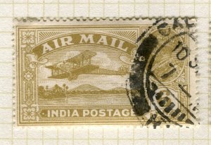 INDIA; 1929 early GV Airmail issue fine used 6a. value