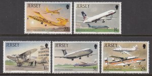 Jersey 418-422 Airplanes MNH VF
