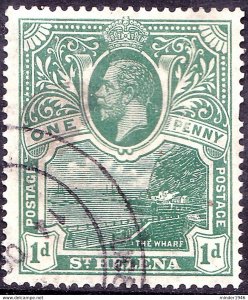 ST HELENA 1922 KGV 1d Green SG89 Used