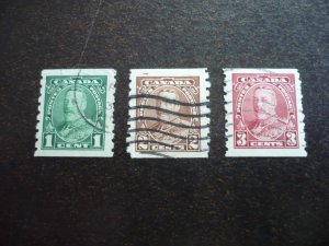 Stamps - Canada - Scott# 228-230 - Used Set of 3 Coil Stamps