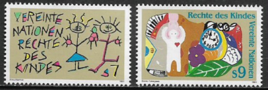 UN, Vienna #117-8 MNH Set - Rights of the Child