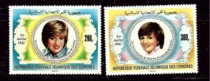 Comoro Is 546-47 MNH 1982 Princess Diana