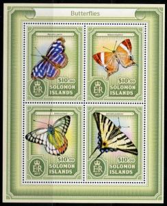 SOLOMON ISLANDS 2017 BUTTERFLIES  SHEET MINT NH