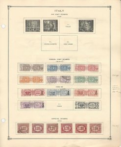 Italy Stamp Collection on 2 Scott International Pages, 1914-38 BOB, DKZ