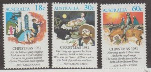 Australia Scott #811-812-813 Stamp - Mint NH Set