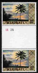 Kiribati 1979 def $2 gutter pair with wmk sideways invert...