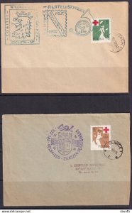 Poland 1960 4 Covers Red Cross stamps Phil Exhibition  100 years Special cancel