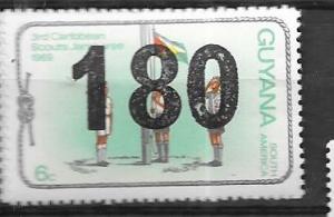 Guyana #402  180c on 6c #95  Scouts  (MNH) CV $4.50