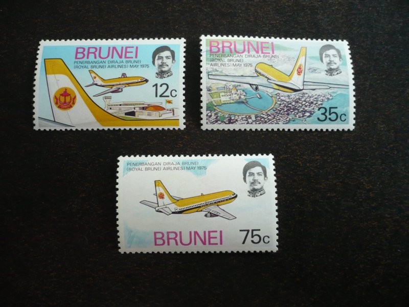 Stamps - Brunei - Scott# 222-224 - Mint Never Hinged Set of 3 Stamps