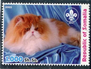 Somalia 2003 Domestic Cat SCOUT EMBLEM Stamp Perforated Mint (NH)