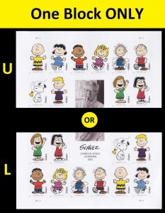 US 5726l-5726u 5726k Charles M Schulz imperf NDC plate block 10 stamps MNH 2022 