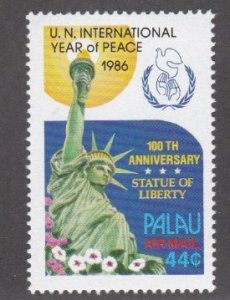 Palau # C17, Statue of Liberty Centennial, Mint NH, 1/2 Cat.