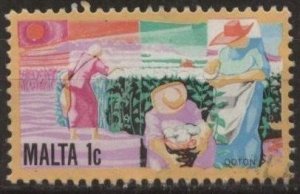 Malta 593 (used) 1c growing cotton (1981)