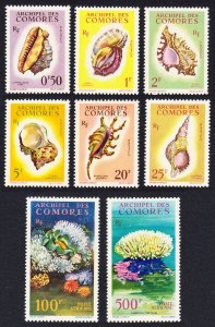 Comoro Is. Sea Shells Corals 8v COMPLETE 1962 MNH SC#48-53+C5-C6 SG#23-30