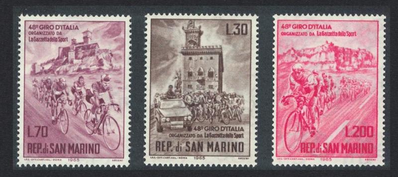 San Marino Cycle Tour of Italy 3v SG#770-772 SC#609-611