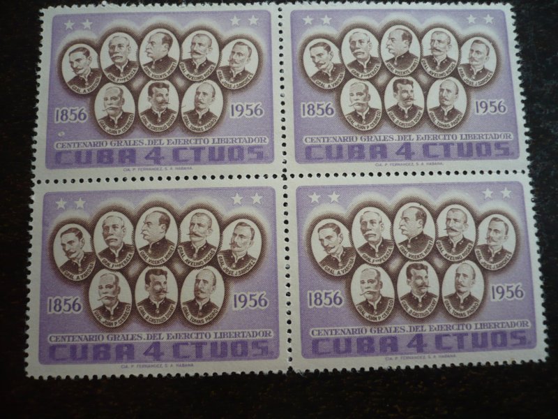 Stamps - Cuba - Scott#577-581 - Mint Hinged Set of 5 Stamps in Blocks of 4