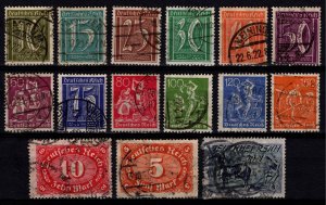 Germany 1921 Weimar Rep. Definitive Part Set (excl. 5pf, 160pf) [Used]