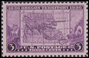 US 783 Oregon Territory 3c single MNH 1936