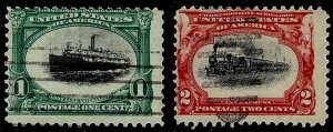 US Scott 294 - 295 1c and 2c Pan American Expo USED F VLH Perf 12 1901