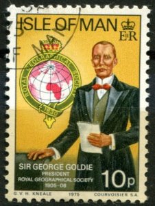 Isle of Man Sc#72 Used, 10p multi, 50th year of death from Sir George Goldie ...