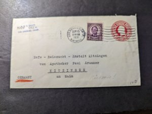 1931 USA Airmail Cover Los Angeles CA to Kitzingen am Main Germany