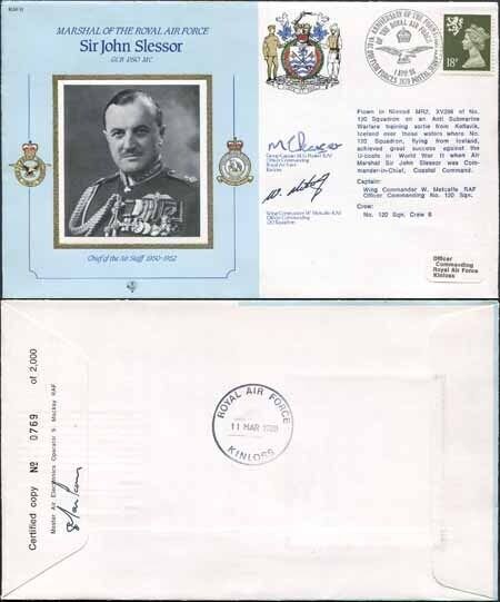 CMD11a RAF COMMANDERS SERIES Sir John Slessor signed Gp Capt Peaker (F)