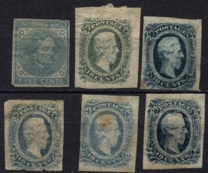 Confederate States of America 1862-1864 Civil War Postage Stamps Jefferson Davis