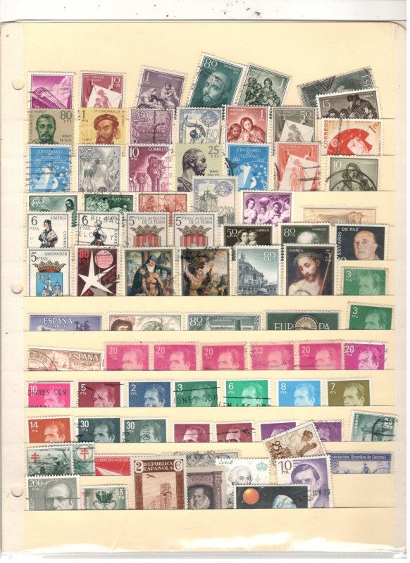 SPAIN COLLECTION ON STOCK SHEET MINT/USED