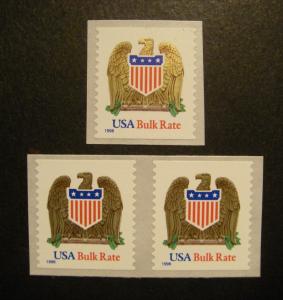 Scott 2907, 10c Eagle and Shield, Bulk Rt Pair & Single