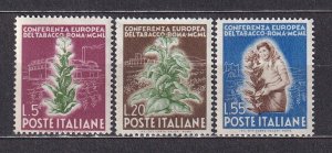 1950 - ITALY - European Tobacco Conference - SC# 544-546 - MH*