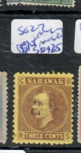 SARAWAK BROOKE 1C/3C SG 27 MISSING MOST OF OVPT NO GUM AS ISSUED   P0224A  H