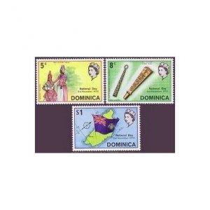 Dominica 301-303,MNH.Michel 300-302. National Day 1970.Dress,Map,flag,Carib mace