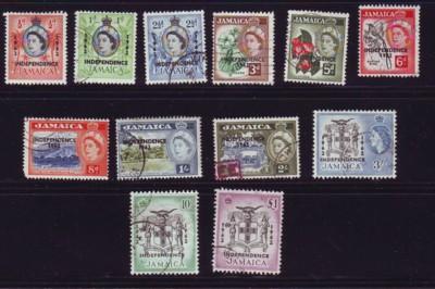 Jamaica Sc 185-96 1962 Independence stamp set used