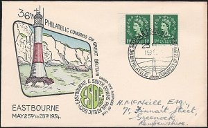 GB 1954 Cover - Philatelic Congress of GB - Eastbourne.....................A9040