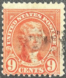 USA SC#641, 1926-34, 9c Jefferson, Used, VG
