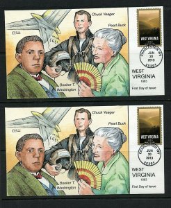 U. S. #4790 (US803) (2) Collins FDC 2013 Forever, West Virginia Statehood, VF 