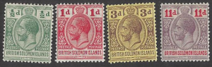 British Solomon Islands #19-22 mint set, George V, issued1913