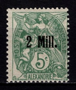 French PO in Alexandria 1921 Surch. in one line, 2m on 5c [Unused]