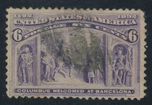 USA 235 - 6 cent Columbian Exposition - F/VF app Used - thin