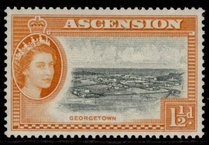 ASCENSION QEII SG59, 1½d black & orange, M MINT.