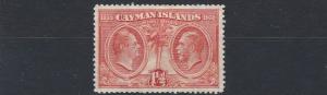 CAYMAN ISLANDS  1932   S G  87  1 1/2D  RED ORANGE    MH 