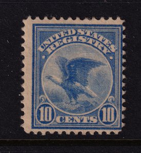 1911 Registry 10c ultramarine Sc F1 MHR CV $75 Registered Mail (8A