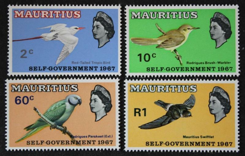 Mauritius #302-305, MNH OG Set Of 4 Birds 1967