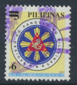 Philippines Sc# 2836 Used  surcharge OPT Black  Seal   inscribed 2001   see d...