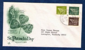 IRELAND (1974) FDC,ST.PATRICK'S DAY MARCH 17,1974 SCOTT #290,293-294