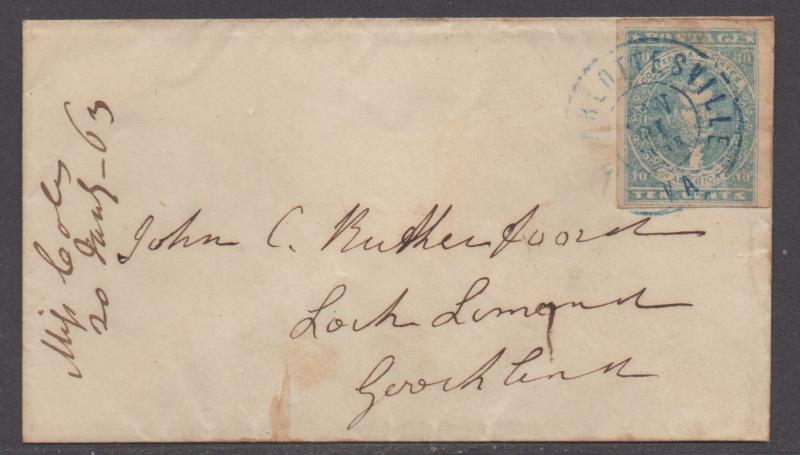 **CSA Cover, SC# 2 Paterson, Charlottesville, VA 1/21/1863, Stone Y